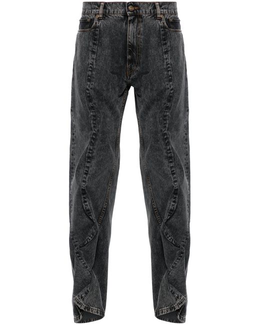Y. Project Gray Evergreen Wire Faded Jeans for men