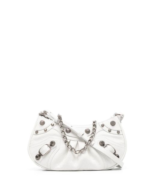 Balenciaga White Le Cagole Leather Mini Bag