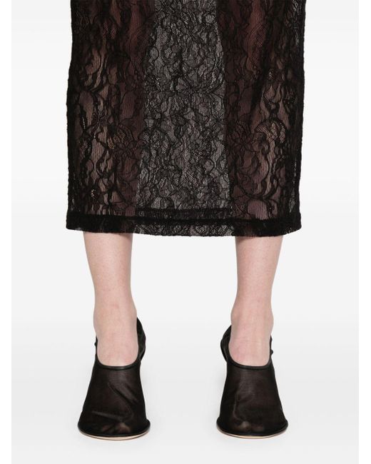 Wardrobe NYC Black Lace Midi Skirt