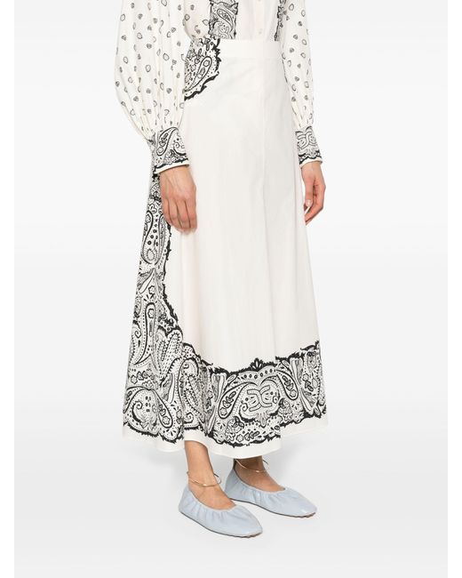 Chloé White Bandana-print Cotton Skirt - Women's - Cotton