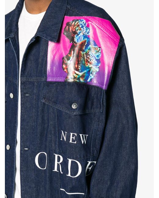 Raf Simons X New Order Printed Denim Jacket in Blue for Men