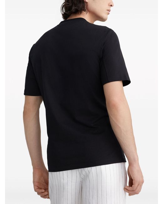 Brunello Cucinelli Black Crew-neck Cotton T-shirt for men
