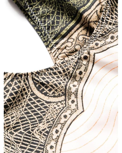 Jean Paul Gaultier White Cartouche-print Swimsuit - Women's - Polyester/elastane/polyamide