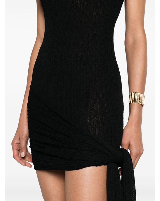 AYA MUSE Black Keefe Draped Mini Dress - Women's - Viscose/nylon