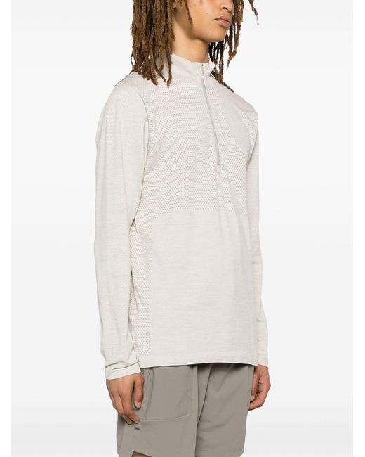lululemon athletica Natural Grey Metal Vent Tech Half-zip Long Sleeve T-shirt for men