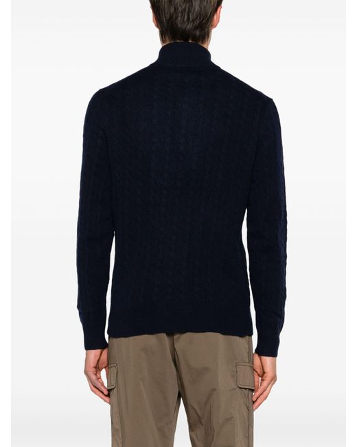 Polo Ralph Lauren Blue Polo Pony Cable-knit Sweater - Men's - Cotton/wool for men
