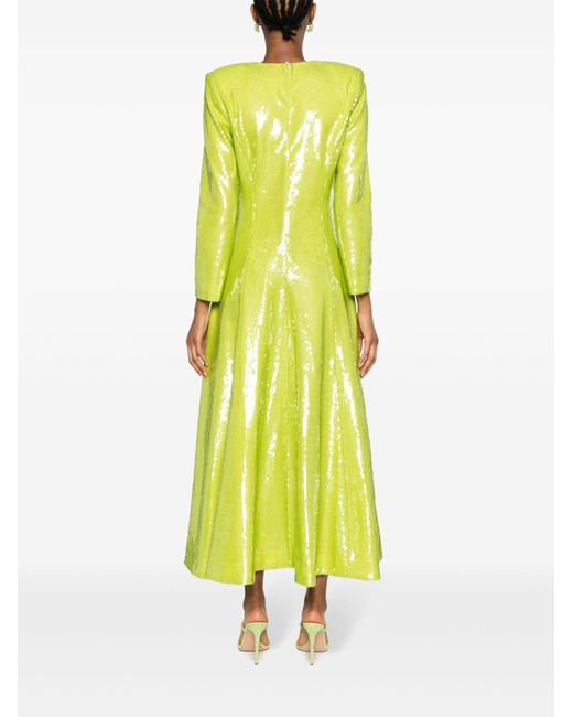 Huishan Zhang Andy Sequin-embellished Dress in Yellow | Lyst