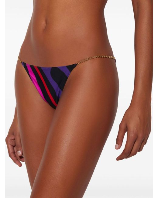 Emilio Pucci Purple Marmo-print Bikini Bottoms