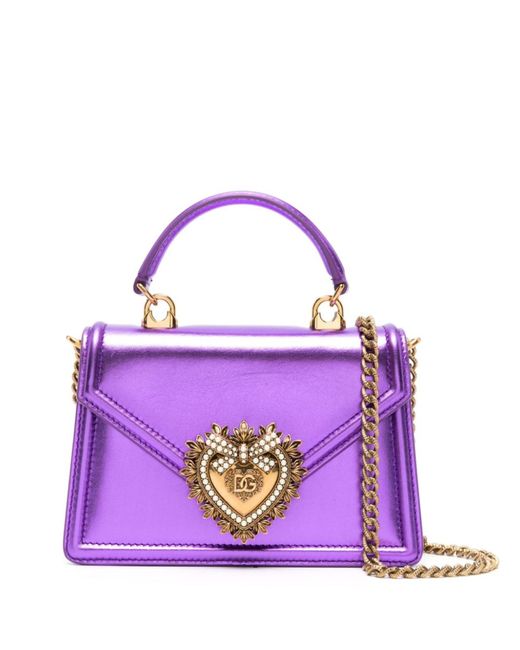 Dolce & Gabbana Purple Devotion Small Leather Top-handle Bag