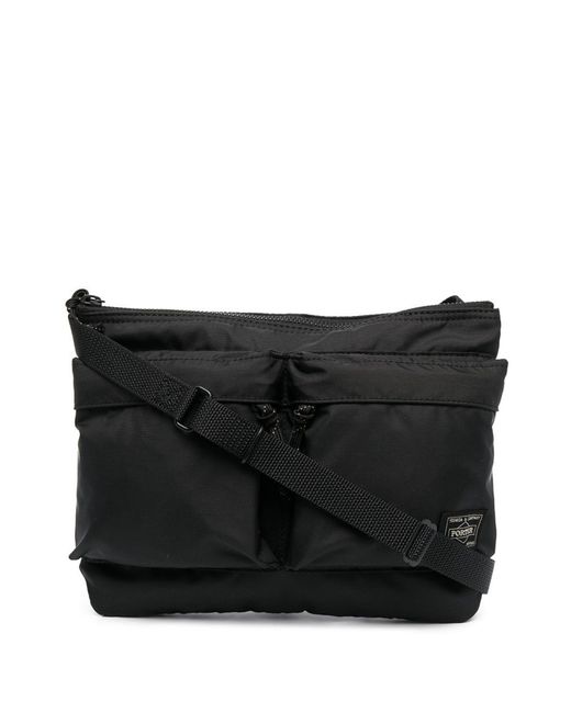 Porter-Yoshida and Co Black Double Patch-pocket Shoulder Bag - Men's - Polyester for men