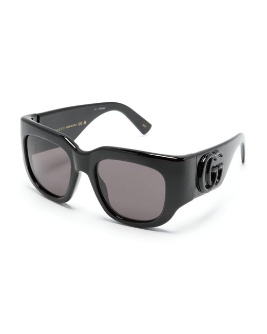 Gucci Gray Double G Oversize-frame Sunglasses - Women's - Acetate