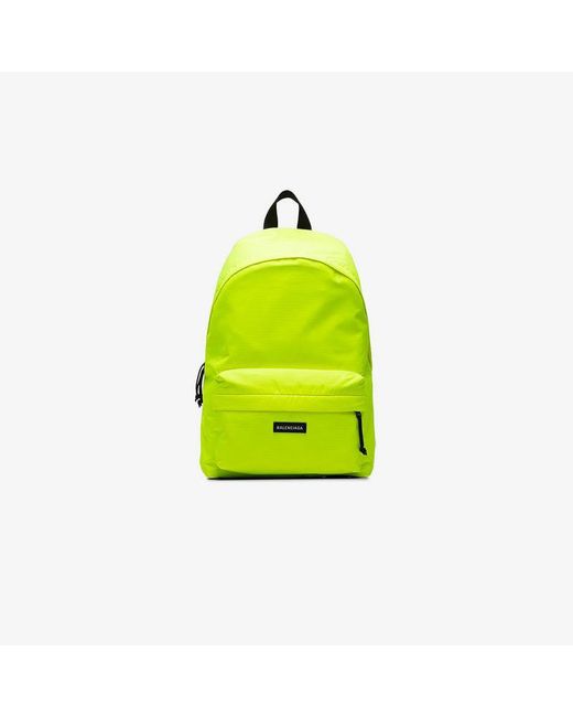 Balenciaga Yellow Neon Explorer Logo Backpack for men