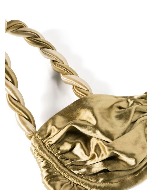 Isa Boulder Natural Gold Balconette Metallic Bikini Top - Women's - Polyester/nylon/spandex/elastane
