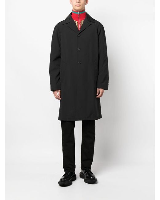 Prada Black Wool Single-breasted Trench Coat for men