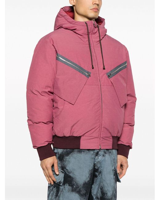 RANRA Pink Purple Kuldi Hooded Jacket - Men's - Polyamide/recycled Polyamide/cotton for men