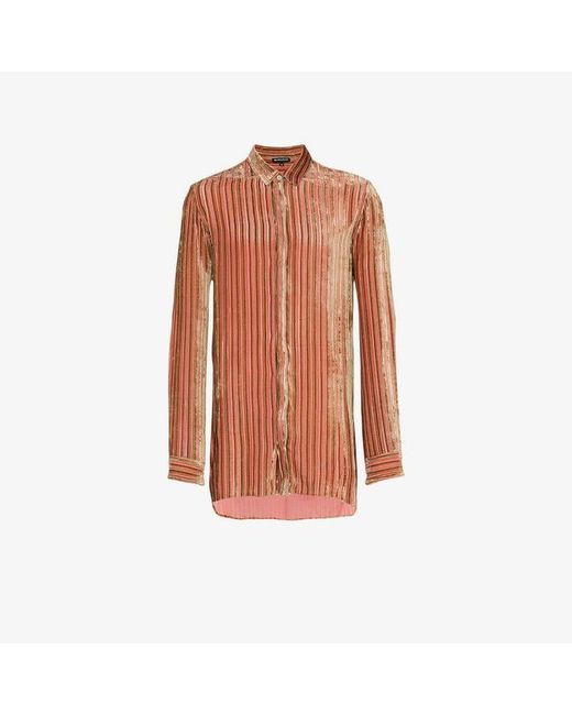 Ann Demeulemeester Velvet Stripe Silk 