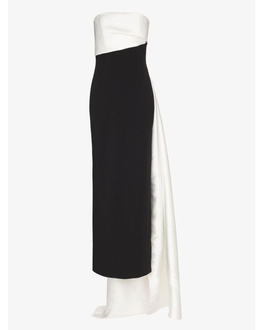 Solace London Black Kinsley Strapless Two-tone Gown