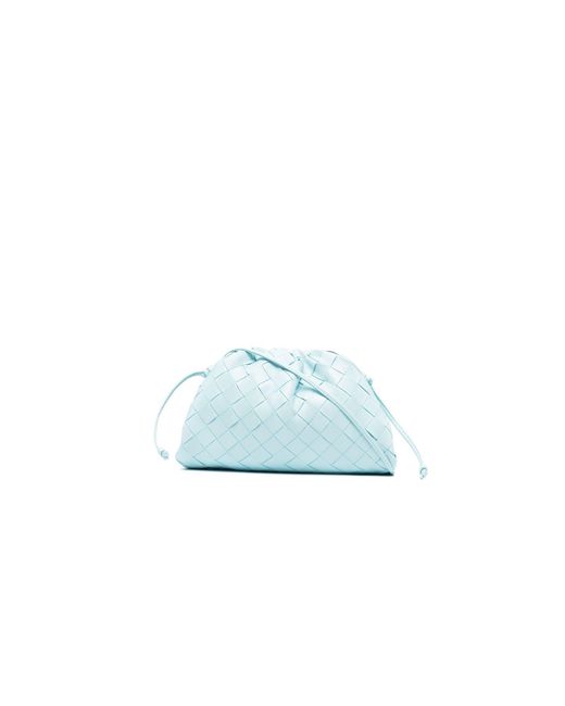 Bottega Blue Mini Pouch Leather Clutch Bag Lyst