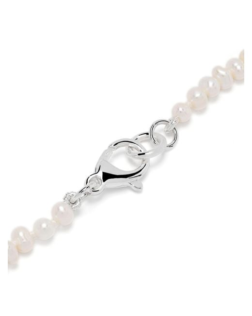 Hatton Labs White Sterling Freshwater Pearl Necklace for men