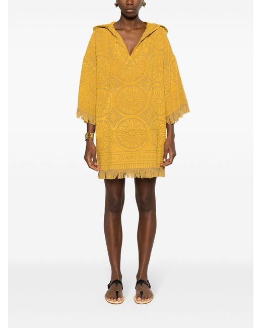 Zimmermann Yellow Junie Hooded Dress - Women's - Cotton