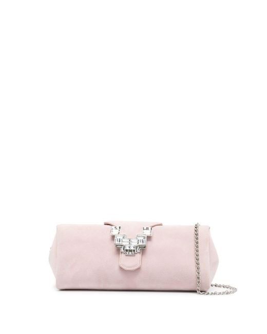 Rodo Pink Anthea Satin Clutch Bag