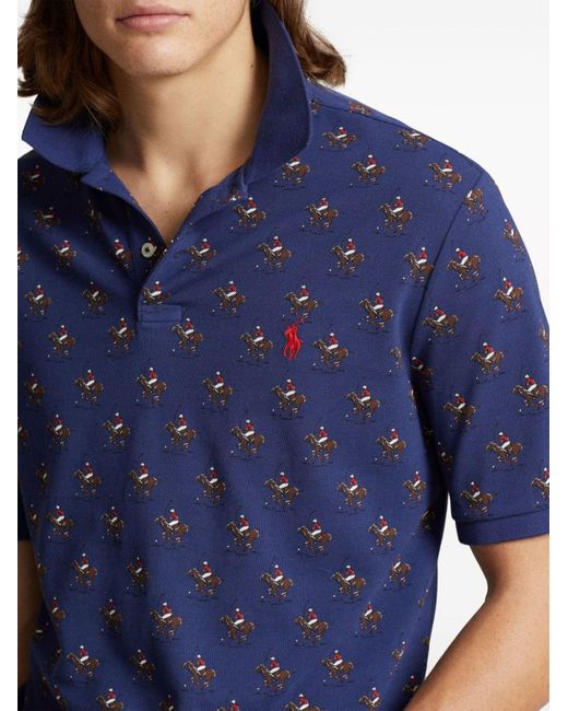 Polo Ralph Lauren Blue Polo Pony Polo Cotton Polo Shirt for men