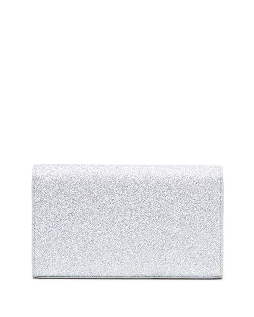 DIESEL Gray -tone 1dr Glitter Wallet-on-chain - Women's - Polyethylene Terephthalate (pet)/calf Leather