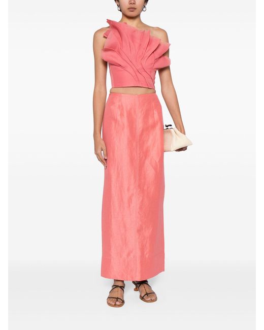 Aje. Pink Mary Maxi Skirt