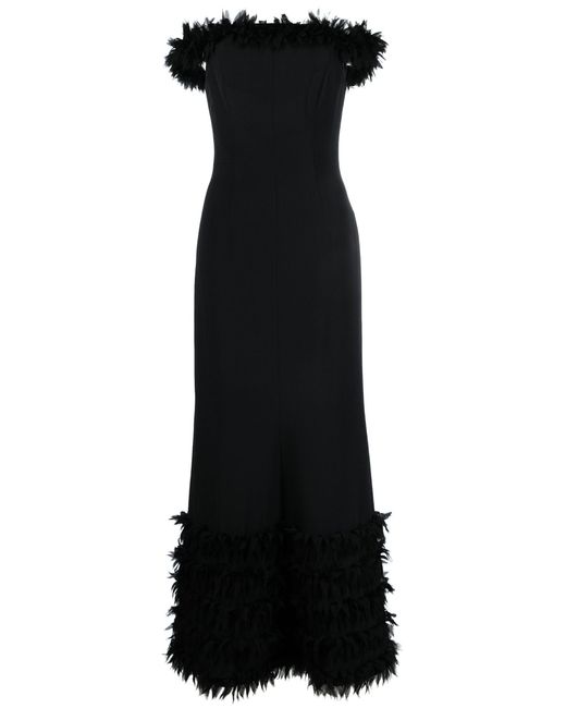 TOVE Black Bohdi Appliquéd Silk Gown - Women's - Silk/viscose