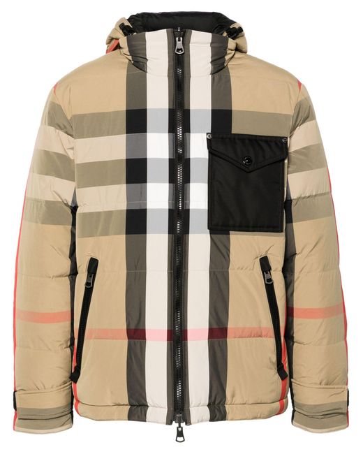 Burberry Natural Neutral Rutland Reversible Padded Jacket - Men's - Polyester/polyamide/duck Down/duck Feathers for men