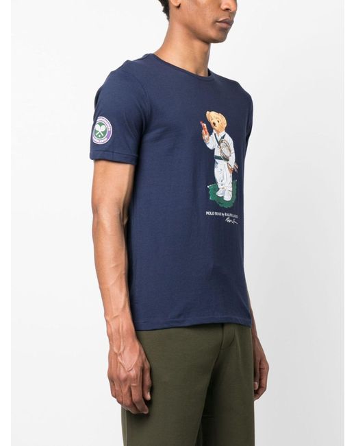 Polo Ralph Lauren Blue Polo Bear Cotton T-shirt for men