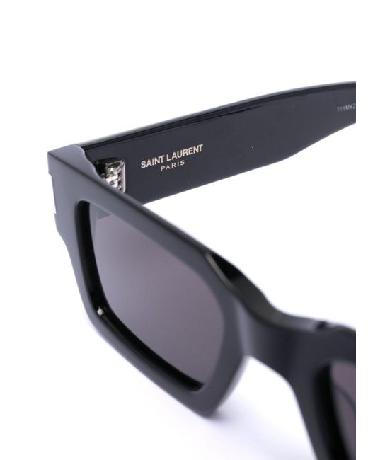 Saint Laurent Blue Square Frame Sunglasses - Unisex - Acetate