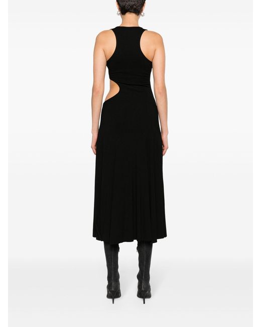 Natasha Zinko Black Cut-out Ribbed Midi Dress - Women's - Viscose/spandex/elastane