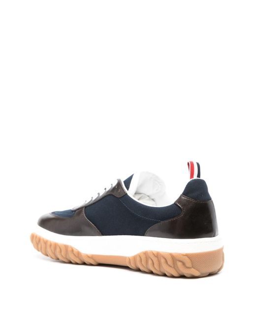 Thom Browne Blue Letterman Panelled Sneakers for men