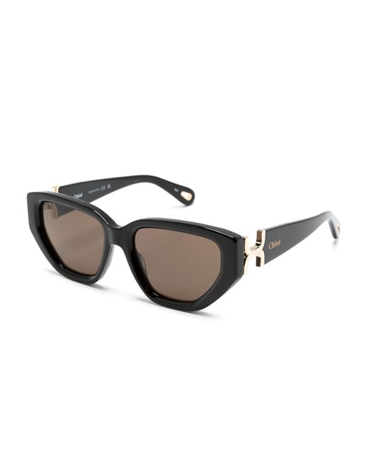 Chloé Black Marcie Cat-eye Sunglasses