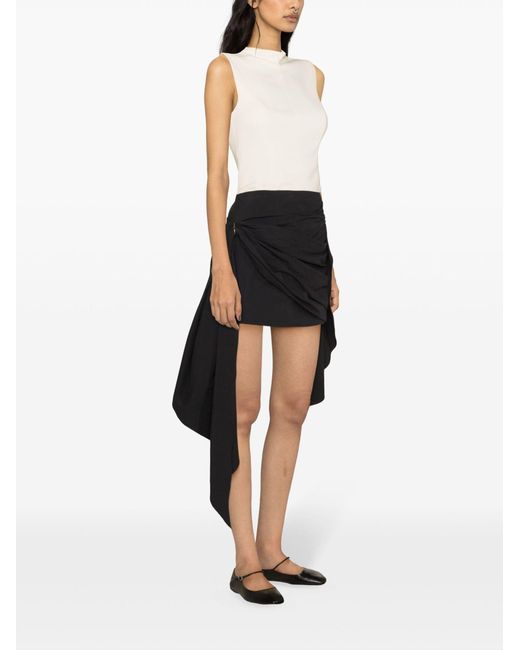 Paris Georgia Black Cloud Draped Mini Skirt - Women's - Nylon/cotton/viscose/rayon