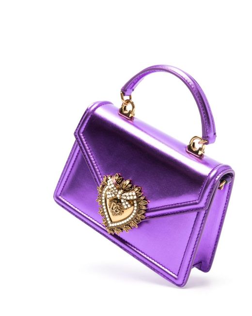 Dolce & Gabbana Purple Devotion Small Leather Top-handle Bag