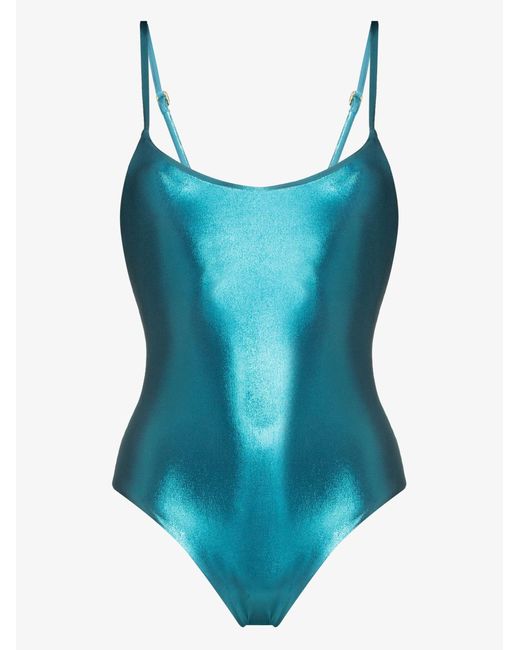 Oceanus Blue Savannah Metallic Swimsuit - Women's - Polyamide/lycra