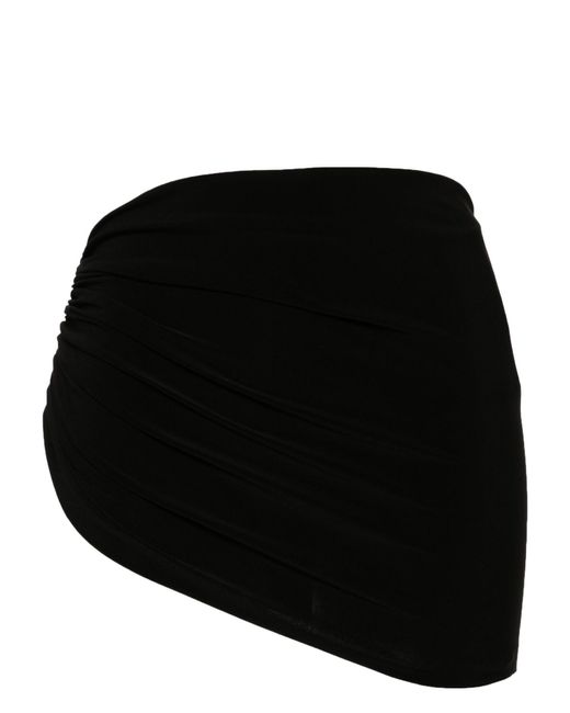 Norma Kamali Black Side Drape Miniskirt