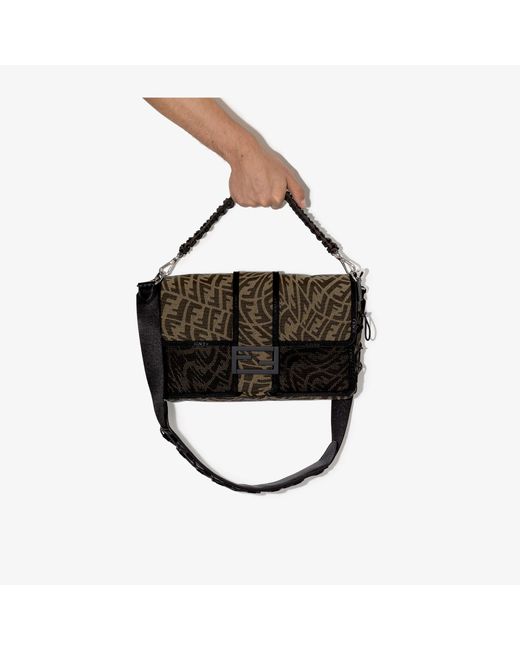 Fendi Brown Ff Vertigo Baguette Shoulder Bag for men