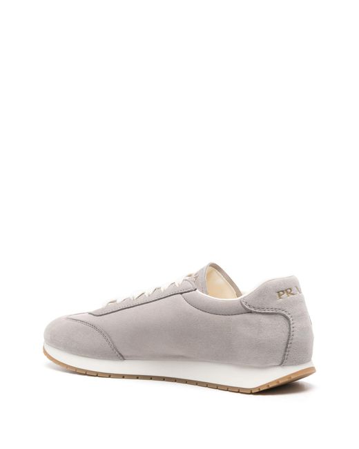 Prada White Rank Suede Sneakers - Men's - Calf Suede/calf Leather/rubber for men