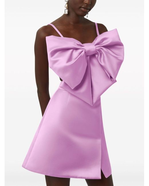 Nina Ricci Purple Bow Satin Crop Top - Women's - Viscose/polyester