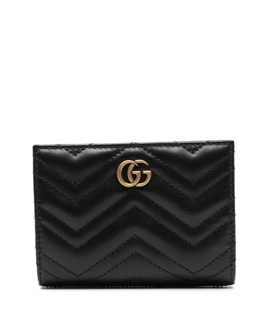 Gucci Black gg Marmont Leather Bi-fold Wallet