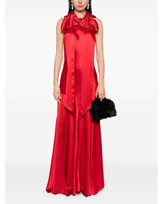 Simone Rocha Red Bow-Detail Gown