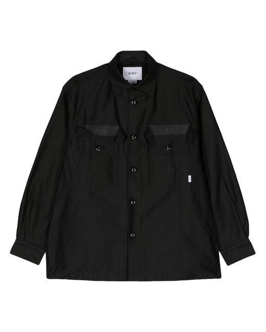 (w)taps Black Logo-embroidered Cotton Shirt - Men's - Cotton for men