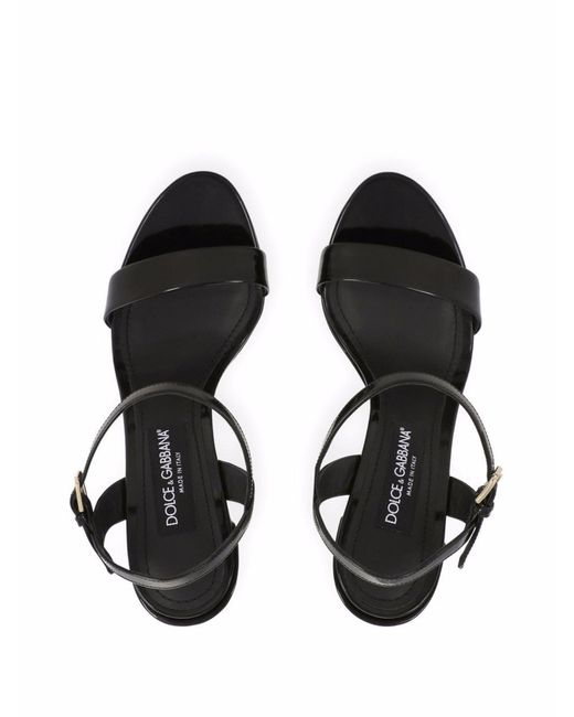 Dolce & Gabbana Black Logo-plaque Platform Sandals
