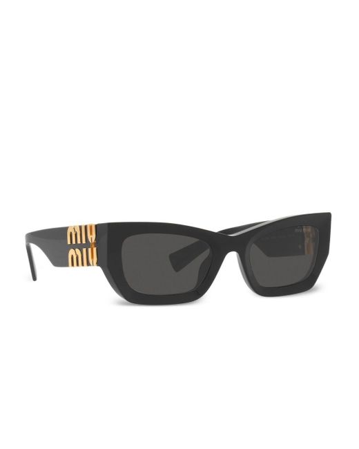 Miu Miu Black Mu 09Ws Rectangle-Frame Sunglasses