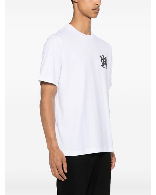 Amiri White Logo-print Cotton T-shirt for men