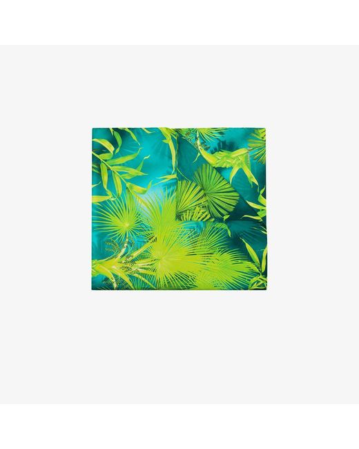 Versace Green Tropical-print Silk Scarf