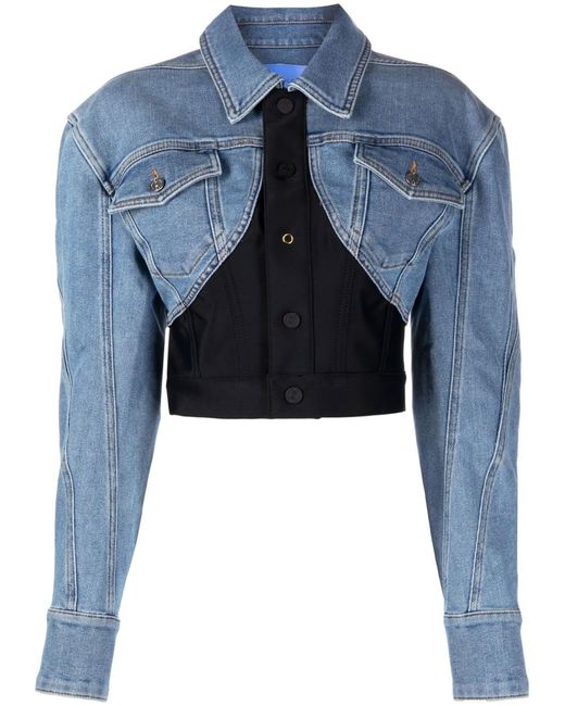 Mugler Blue Corset-style Denim Jacket